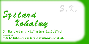 szilard kohalmy business card